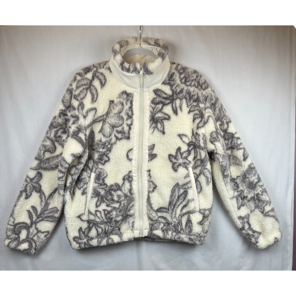 Spyder Women's Ivory Floral Sherpa Fleece Full Zip Jacket Size Medium NWT - Picture 12 of 14